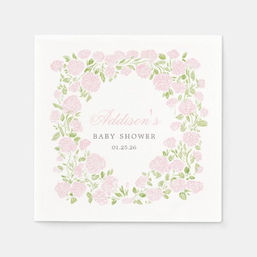 Pink Floral Napkins Servet (Voorkant)