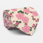 Pink Floral  Necktie Stropdas (Opgerold)