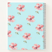Pink Floral Notebook – Blue Pastel Pattern Notitieboek (Achterkant)