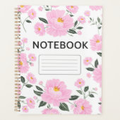 Pink Floral Notebook Cover | Elegant Rose Flower J Planner (Voorkant)