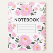 Pink Floral Notebook Cover | Elegant Rose Flower J Planner (Achterkant)