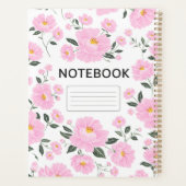 Pink Floral Notebook Cover | Elegant Rose Flower  Planner (Achterkant)