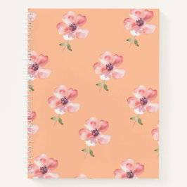 Pink Floral Notebook – Orange Pastel Pattern Notitieboek