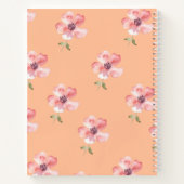 Pink Floral Notebook – Orange Pastel Pattern Notitieboek (Achterkant)