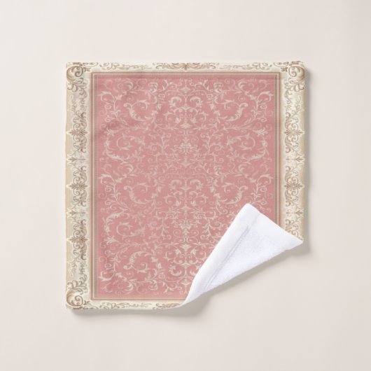 Pink Floral Oriental Pattern Bad Handdoek (Wasdoekje)