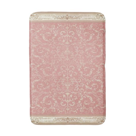 Pink Floral Oriental Pattern Badmat (Voorkant Verticaal)