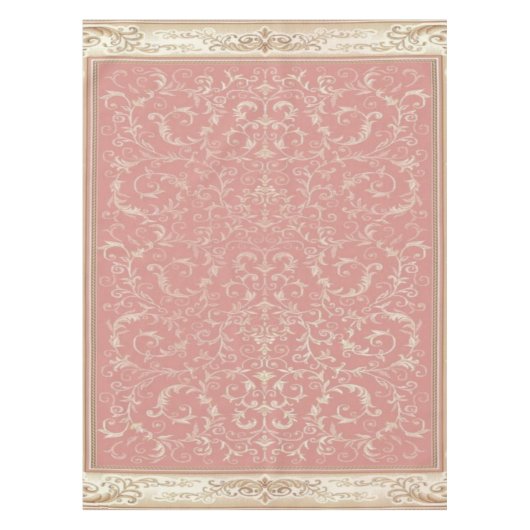 Pink Floral Oriental Pattern Tafelkleed (Voorkant)