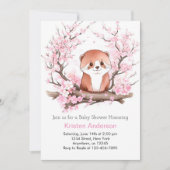 Pink Floral Otter's Joyful Haven Meisje Baby showe Kaart (Voorkant)