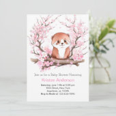 Pink Floral Otter's Joyful Haven Meisje Baby showe Kaart (Staand voorkant)