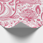 Pink Floral paisley over White Background Cadeaupapier (Hoek)