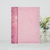 Pink Floral Paisley Personalized Letterhead (Staand voorkant)