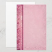 Pink Floral Paisley Specialized Stationery Briefpapier (Voorkant / Achterkant)