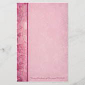 Pink Floral Paisley Specialized Stationery Briefpapier (Voorkant)