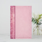 Pink Floral Paisley Specialized Stationery Briefpapier (Staand voorkant)