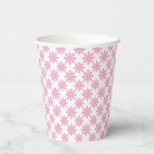 Pink Floral Paper Cups Papieren Bekers (Achterkant)