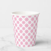 Pink Floral Paper Cups Papieren Bekers (Voorkant)