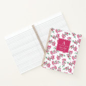 Pink Floral Pattern Monogrammed Notitieboek (Binnen)
