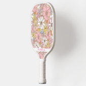 Pink Floral Pattern Personalized Name Cute Pickleball Paddle (Links)