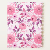 Pink Floral Pattern Planner with Elegant Blossoms (Achterkant)