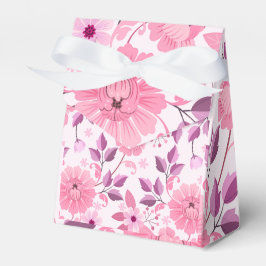 Pink Floral Pattern with Elegant Blossoms Bedankdoosjes