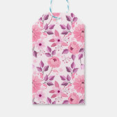 Pink Floral Pattern with Elegant Blossoms Cadeaulabel (Voorkant)