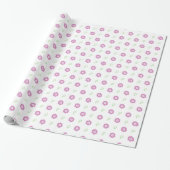 Pink Floral Pattern Wrapping Paper Cadeaupapier (Uitgerold)