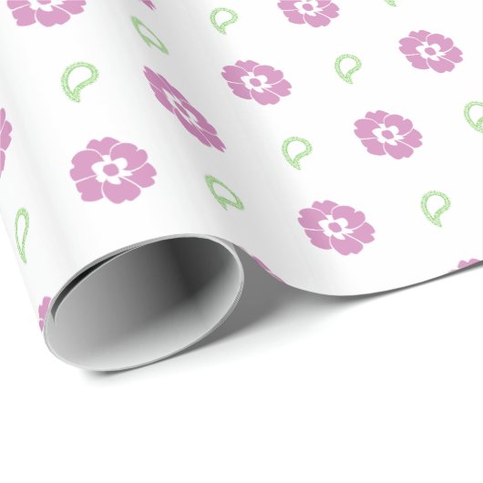 Pink Floral Pattern Wrapping Paper Cadeaupapier (Rol Hoek)