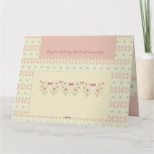 Pink Floral Patterned Kaart (Achterkant)