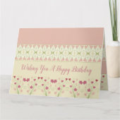 Pink Floral Patterned Kaart (Voorkant)