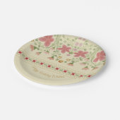 Pink Floral Patterned Papieren Bordje (Gekanteld)