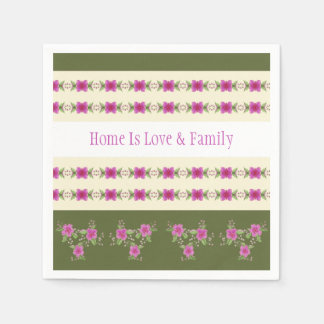 Pink Floral Patterned Servet