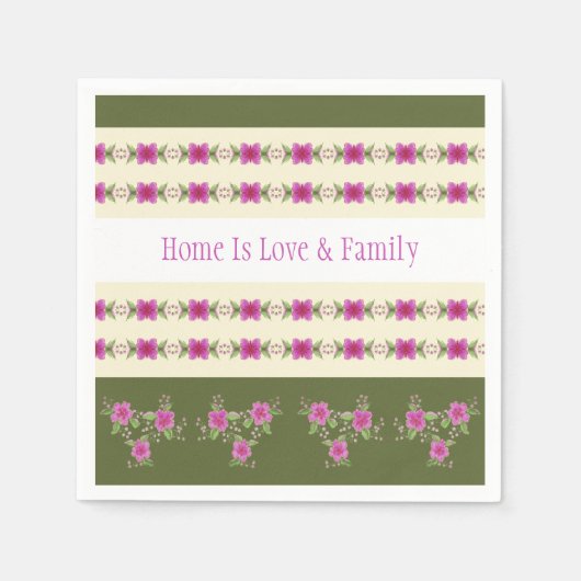 Pink Floral Patterned Servet (Voorkant)