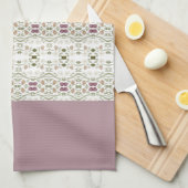 Pink Floral Patterned Theedoek (Quarter Fold)