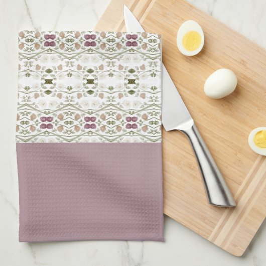 Pink Floral Patterned Theedoek (Quarter Fold)