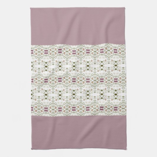 Pink Floral Patterned Theedoek (Verticaal)