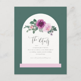 Pink Floral Peal Ivory Arch Leafy Green Informatiekaartje