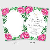 Pink Floral Peonies Religious First Community Kaart
