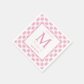 Pink Floral Personalized Baby Shower  Servet (Hoek)
