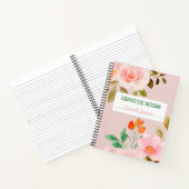Pink Floral Personalized Composition Journal Notitieboek (Binnen)