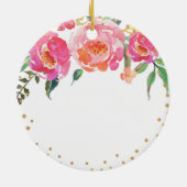 Pink Floral Personalized Girl Baptism Ornament (Achterkant)