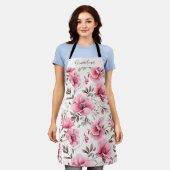 Pink Floral Personalized Grandma Schort (Gedragen)