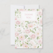 Pink Floral Personalized Vintage  Bedankkaart (Voorkant)