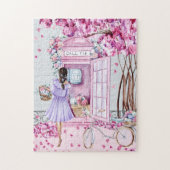 Pink Floral Phone Booth Legpuzzel (Verticaal)