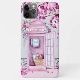Pink Floral Phone Booth op maat Case-Mate iPhone Case