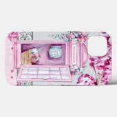 Pink Floral Phone Booth op maat Case-Mate iPhone Case (Achterkant (horizontaal))