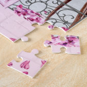 Pink Floral Phone Booth op maat Legpuzzel (Zijkant)