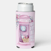 Pink Floral Phone Booth | Zoet 16 Seltzer Blikjeskoeler (Seltzer Achterkant)