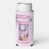 Pink Floral Phone Booth | Zoet 16 Seltzer Blikjeskoeler (Seltzer Voorkant)