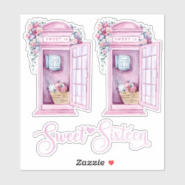 Pink Floral Phone Booth | Zoet 16 Sticker
