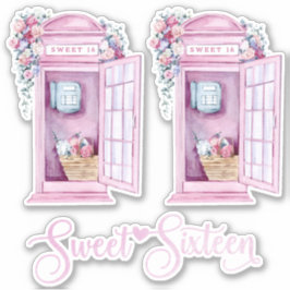 Pink Floral Phone Booth | Zoet 16 Sticker